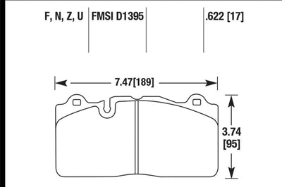 Hawk Performance 09-11 Corvette Z06/ZR-1 (w/Carbon Ceramic Brake Package and Iron rotors) HP + Autocross Front Br