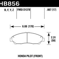 Hawk Performance 09-15 Honda Pilot Ceramic Street Front Brake Pads - Brakes Rotors &