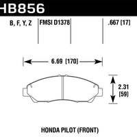 Hawk Performance 09-15 Honda Pilot Ceramic Street Front Brake Pads - Brakes Rotors &