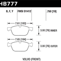 Hawk Performance 10-15 Volvo XC60 / 03-14 XC90 (w/ 328mm Rotors) HPS 5.0 Street Front Brake Pads - Brakes Rotors &