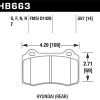 Hawk Performance 10 Hyundai Genesis Coupe (Track w/ Brembo Breaks) Ceramic Street 14mm Rear Brake Pa - Brakes Rotors &
