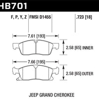 Hawk Performance 11-12 Dodge Durango / Jeep Grand Cherokee HPS Front Street Brake Pads - Brakes Rotors &