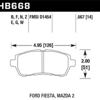 Hawk Performance 11-12 Ford Fiesta S/SE/SEL / Mazda 2 Sport/Touring DTC-60 Front Race Brake Pads - Brakes Rotors &
