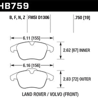 Hawk Performance 11-16 Volvo S60 / 07-16 S80 (w/ 300mm Rotors) HPS Street Front Brake Pads - Brakes Rotors &
