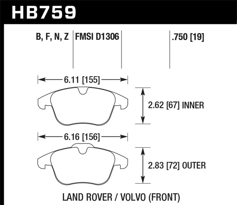 Hawk Performance 11-16 Volvo S60 / 07-16 S80 (w/ 300mm Rotors) HPS Street Front Brake Pads - Brakes Rotors &
