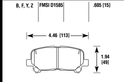 Hawk Performance 12-15 Honda Pilot LTS Street Rear Brake Pads - Brakes Rotors &