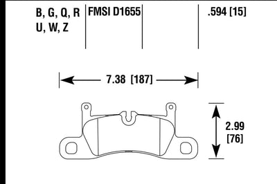 Hawk Performance 12-17 Porsche 911 Ceramic Street Rear Brake Pads - Brakes Rotors &