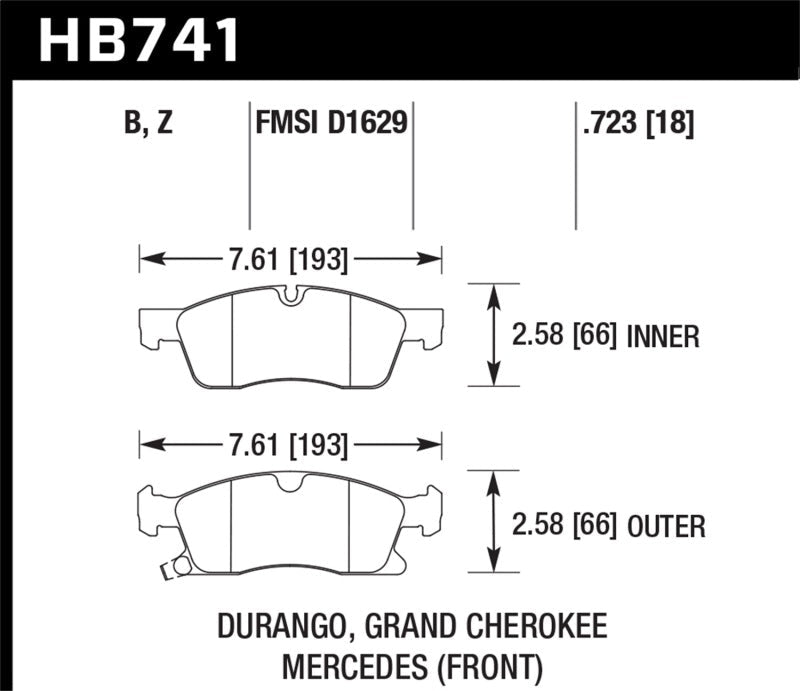 Hawk Performance 13-15 Mercedes-Benz GL350/450 12-15 ML350 2015 ML250 HPS 5.0 Front Brake Pads - Brakes Rotors &