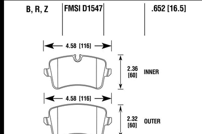 Hawk Performance 13-17 Audi S6/S7/S8 / 12-17 A6 Quattro/A7 Quattro Ceramic Rear Brake Pads - Brakes Rotors &