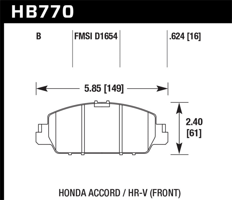 Hawk Performance 13-17 Honda Accord HPS 5.0 Front Brake Pads - Brakes Rotors &
