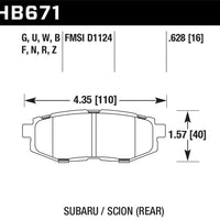 Hawk Performance 13 Scion FR-S / Subaru BRZ/10-12 Legacy 2.5 GT/3.6R DTC-70 Race Rear Brake Pads - Brakes Rotors &