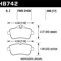 Hawk Performance 14-15 Mercedes M Class / 12-13 ML350 Ceramic Rear Brake Pads - Brakes Rotors &