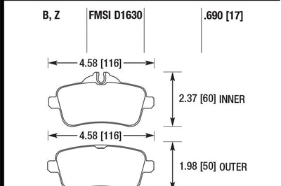 Hawk Performance 14-15 Mercedes M Class / 12-13 ML350 Ceramic Rear Brake Pads - Brakes Rotors &