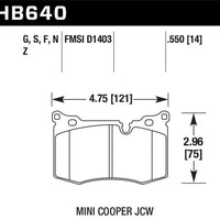 Hawk Performance 14-15 Mini Cooper John Works Coupe HPS 5.0 Front Brake Pads - Brakes Rotors &