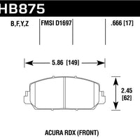 Hawk Performance 14-17 Acura RDX/RLX Ceramic Street Front Brake Pads - Brakes Rotors &