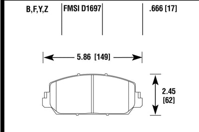 Hawk Performance 14-17 Acura RDX/RLX Ceramic Street Front Brake Pads - Brakes Rotors &