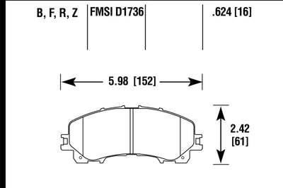 Hawk Performance 14-17 Infiniti Q50 Ceramic Street Front Brake Pads - Brakes Rotors &