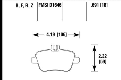 Hawk Performance 14-17 Mercedes-Benz CLA 250 HPS 5.0 Rear Brake Pads - Brakes Rotors &