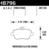 Hawk Performance 14-17 Mercedes-Benz CLA 250 HPS 5.0 Rear Brake Pads - Brakes Rotors &
