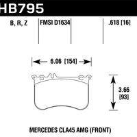Hawk Performance 14-17 Mercedes-Benz CLA 45 AMG Ceramic Street Front Brake Pads - Brakes Rotors &