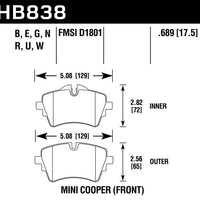 Hawk Performance 14-17 Mini Cooper S HPS 5.0 Front Brake Pads - Brakes Rotors &