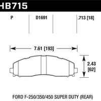 Hawk Performance 15-17 Ford F-250/350 LTS Street Rear Brake Pads - Brakes Rotors &