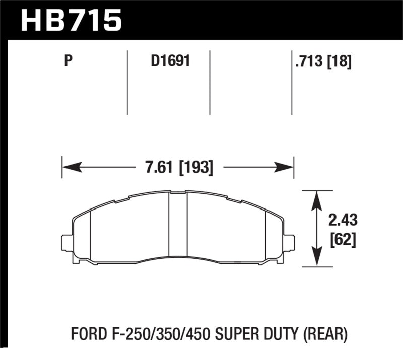 Hawk Performance 15-17 Ford F-250/350 LTS Street Rear Brake Pads - Brakes Rotors &