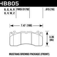 Hawk Performance 15-17 Ford Mustang Brembo Package Ceramic Front Brake Pads - Brakes Rotors &