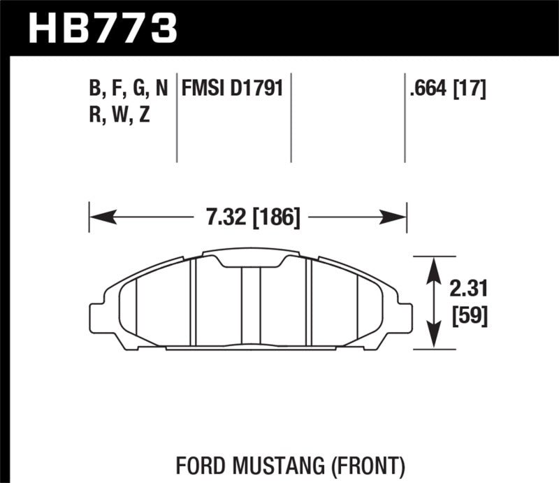 Hawk Performance 15-17 Ford Mustang Ceramic Front Brake Pads - Brakes Rotors &