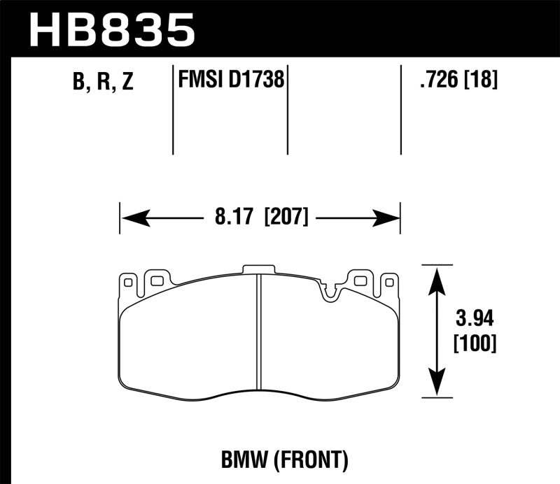 Hawk Performance 15-19 BMW X6 M Ceramic Street Front Brake Pads - Brakes Rotors &