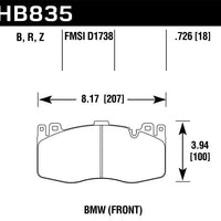 Hawk Performance 15-19 BMW X6 M Ceramic Street Front Brake Pads - Brakes Rotors &