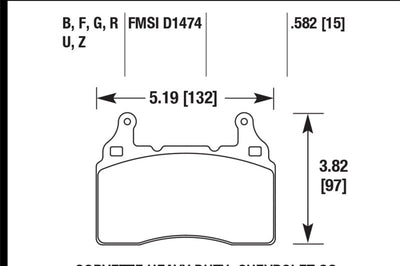 Hawk Performance 15 Chevy Corvette / 16-17 Camaro / Cadillac CTS HP + Front Brake Pads - Brakes Rotors &