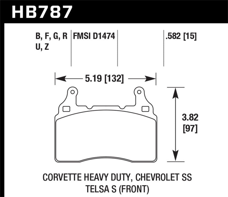Hawk Performance 15 Chevy Corvette / 16-17 Camaro / Cadillac CTS HP + Front Brake Pads - Brakes Rotors &