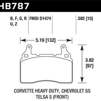 Hawk Performance 15 Chevy Corvette / 16-17 Camaro / Cadillac CTS HP + Front Brake Pads - Brakes Rotors &