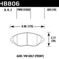 Hawk Performance 16-17 Audi A6 Ceramic Street Front Brake Pads - Brakes Rotors &