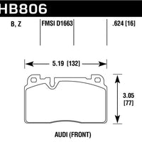 Hawk Performance 16-17 Audi A6 Ceramic Street Front Brake Pads - Brakes Rotors &