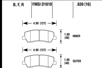 Hawk Performance 16-17 Ford Mustang Brembo Package HPS Rear Brake Pads - Brakes Rotors &