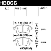 Hawk Performance 17-19 Audi A4 / 18-19 A5 Ceramic Street Rear Brake Pads - Brakes Rotors &