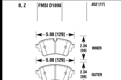 Hawk Performance 17-19 Audi A4 / 18-19 A5 Ceramic Street Rear Brake Pads - Brakes Rotors &