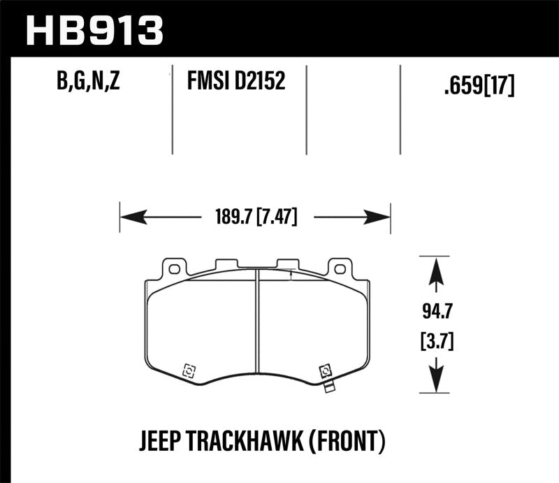 Hawk Performance 18-19 Jeep Grand Cherokee Trackhawk HP + Front Brake Pads - Brakes Rotors &