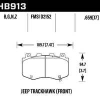 Hawk Performance 18-19 Jeep Grand Cherokee Trackhawk HP + Front Brake Pads - Brakes Rotors &