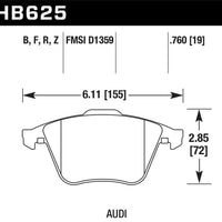Hawk Performance 2001-2010 Audi S3 European HPS 5.0 Front Brake Pads - Brakes Rotors &