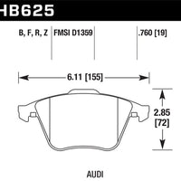 Hawk Performance 2001-2010 Audi S3 European HPS 5.0 Front Brake Pads - Brakes Rotors &