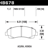Hawk Performance 2006-11 Honda Ridgeline Street Ceramic Front Brake Pads - Brakes Rotors &