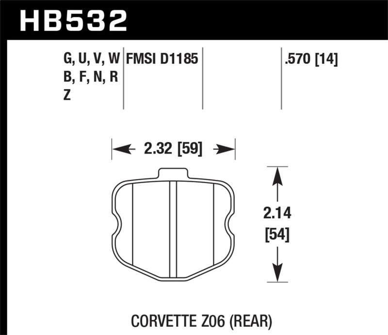 Hawk Performance 2010-2013 Chevrolet Corvette Grand Sport ER-1 Motorsports Rear Brake Pads - Brakes Rotors &