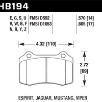 Hawk Performance 2010 Camaro SS HP + Street Rear Brake Pads - Brakes Rotors &