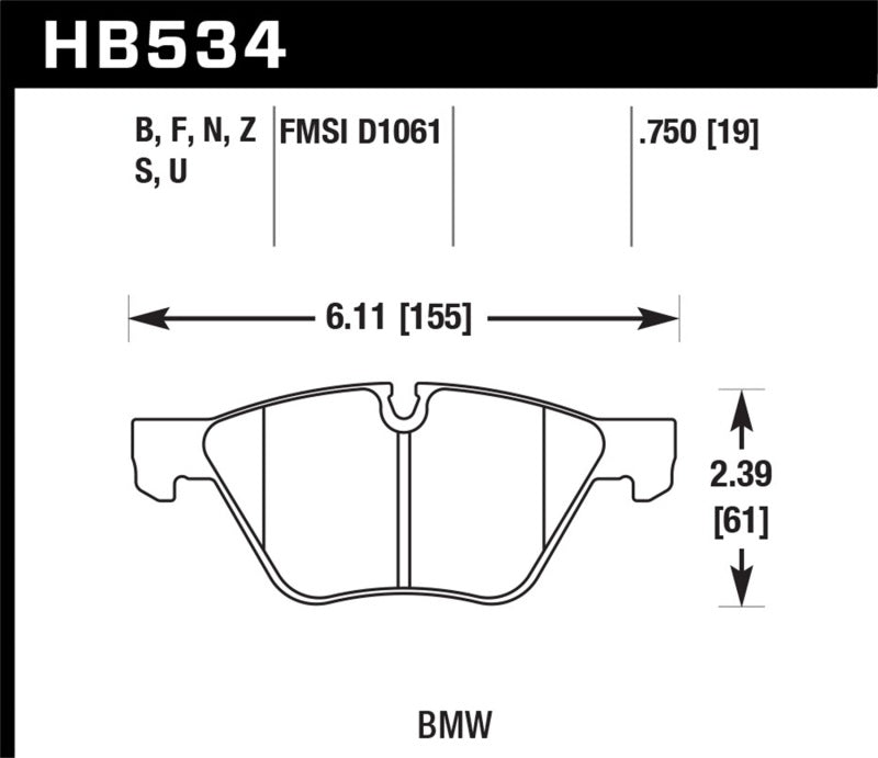 Hawk Performance 2011 BMW 125i Front ER-1 Brake Pads - Brakes Rotors &
