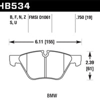 Hawk Performance 2011 BMW 125i Front ER-1 Brake Pads - Brakes Rotors &