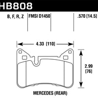 Hawk Performance 2012-2015 Mercedes Benz C63 AMG Rear HPS 5.0 Brake Pads - Brakes Rotors &