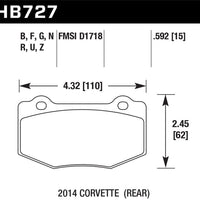Hawk Performance 2014 Chevrolet Corvette PC Rear Brake Pads - Brakes Rotors &